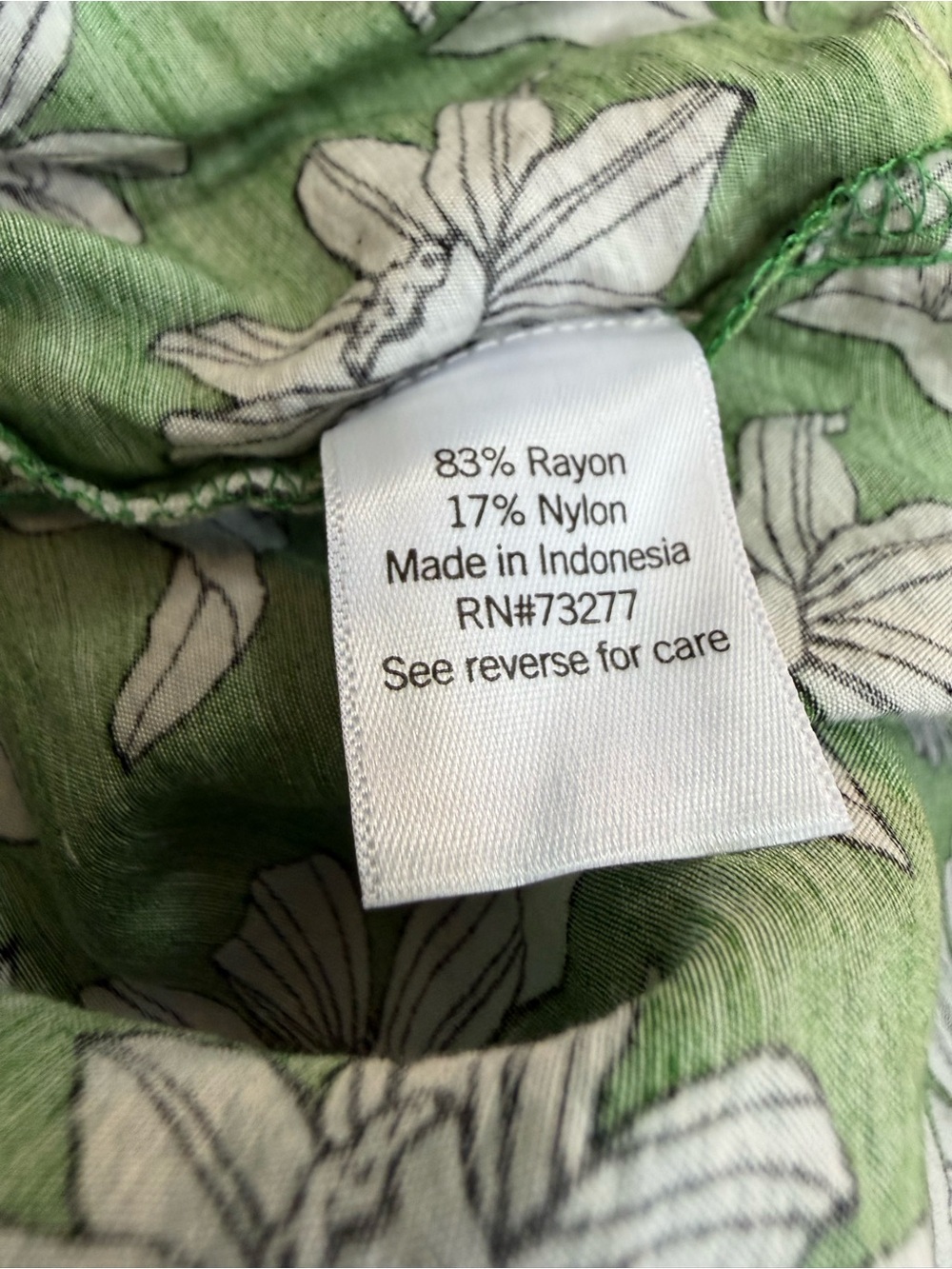 Sonoma Green Floral Ruffle-Trim Tie-Neck Blouse - Picture 8 of 8